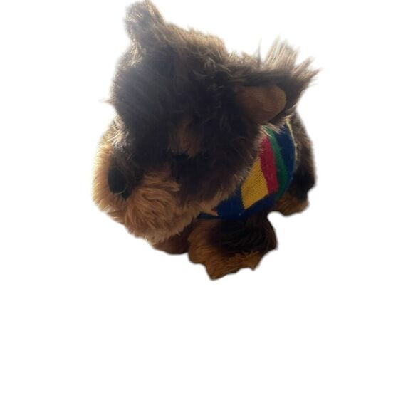 Dan Dee Kids Brown Multi Color Striped Sweater Dog Plush Toy - Picture 6 of 11